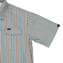 Lazy J Pearl Snap Polo - White/Red/Blue Stripe