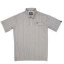 Lazy J Pearl Snap Polo - White/Red/Blue Stripe