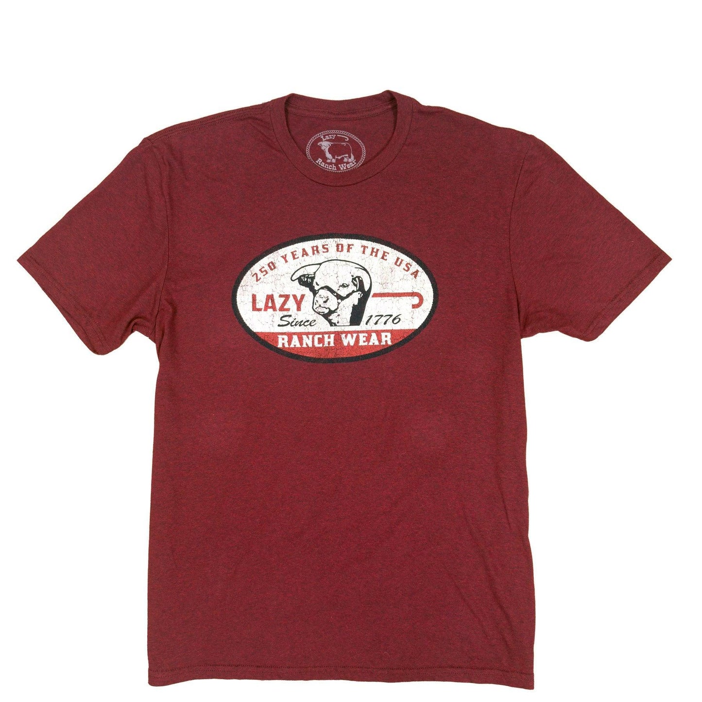Lazy J Ranch 1776 Short Sleeve T-Shirt - Red-