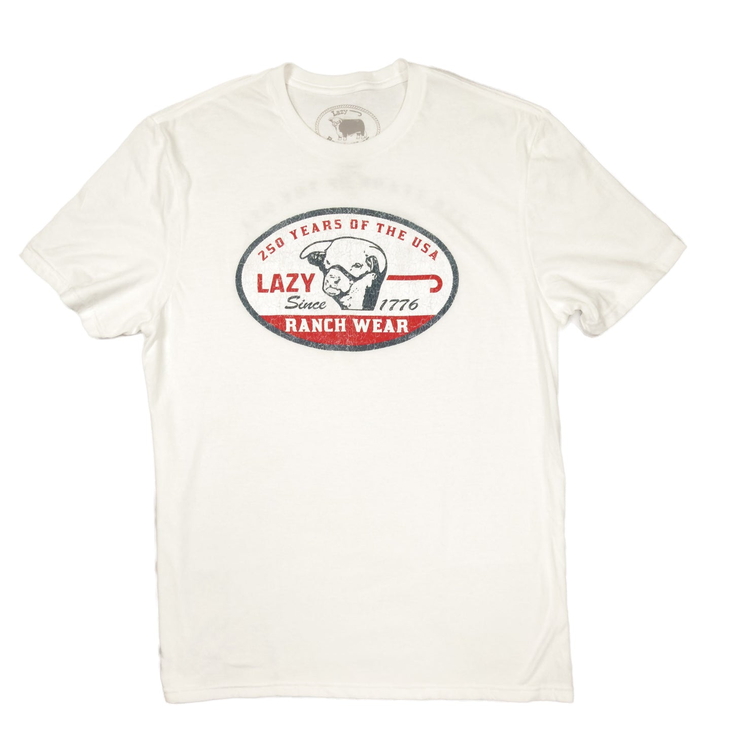 Lazy J Ranch 1776 Short Sleeve T-Shirt - White-