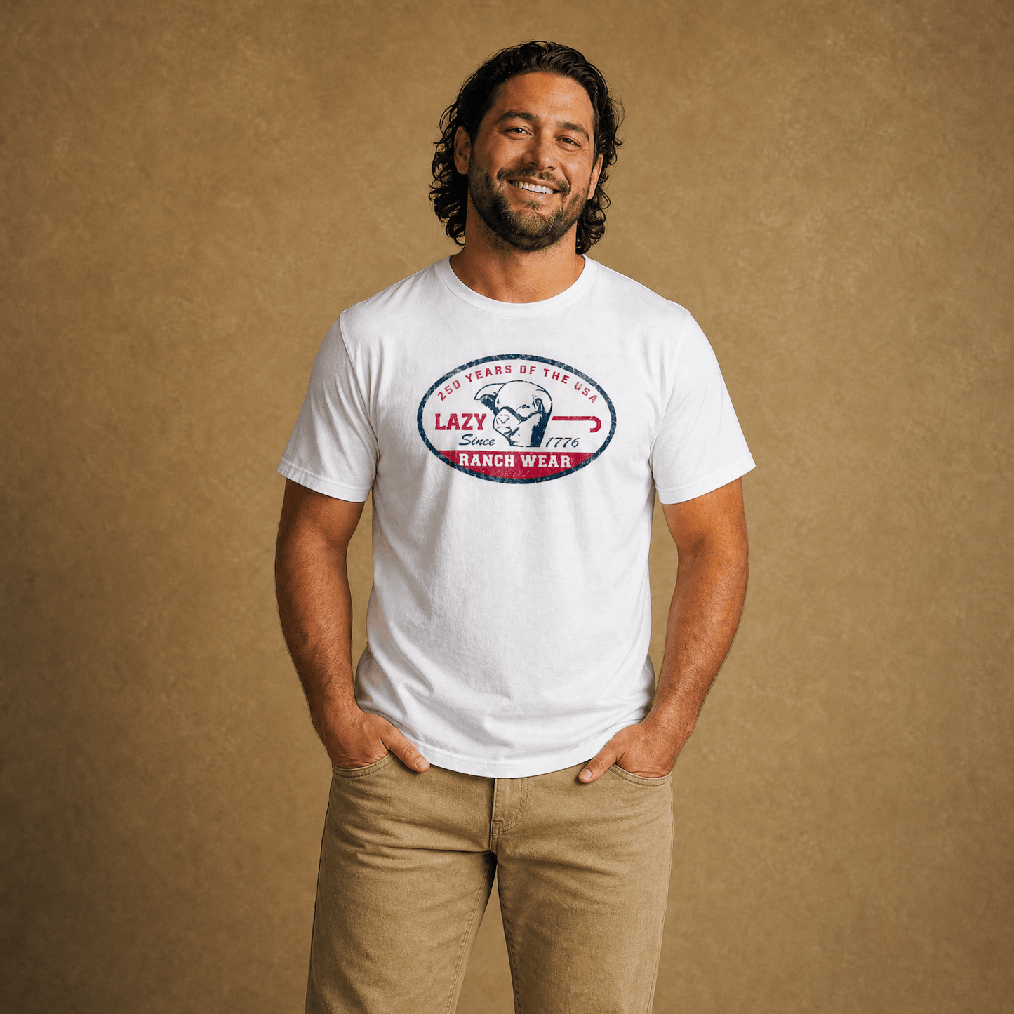 Lazy J Ranch 1776 Short Sleeve T-Shirt - White-