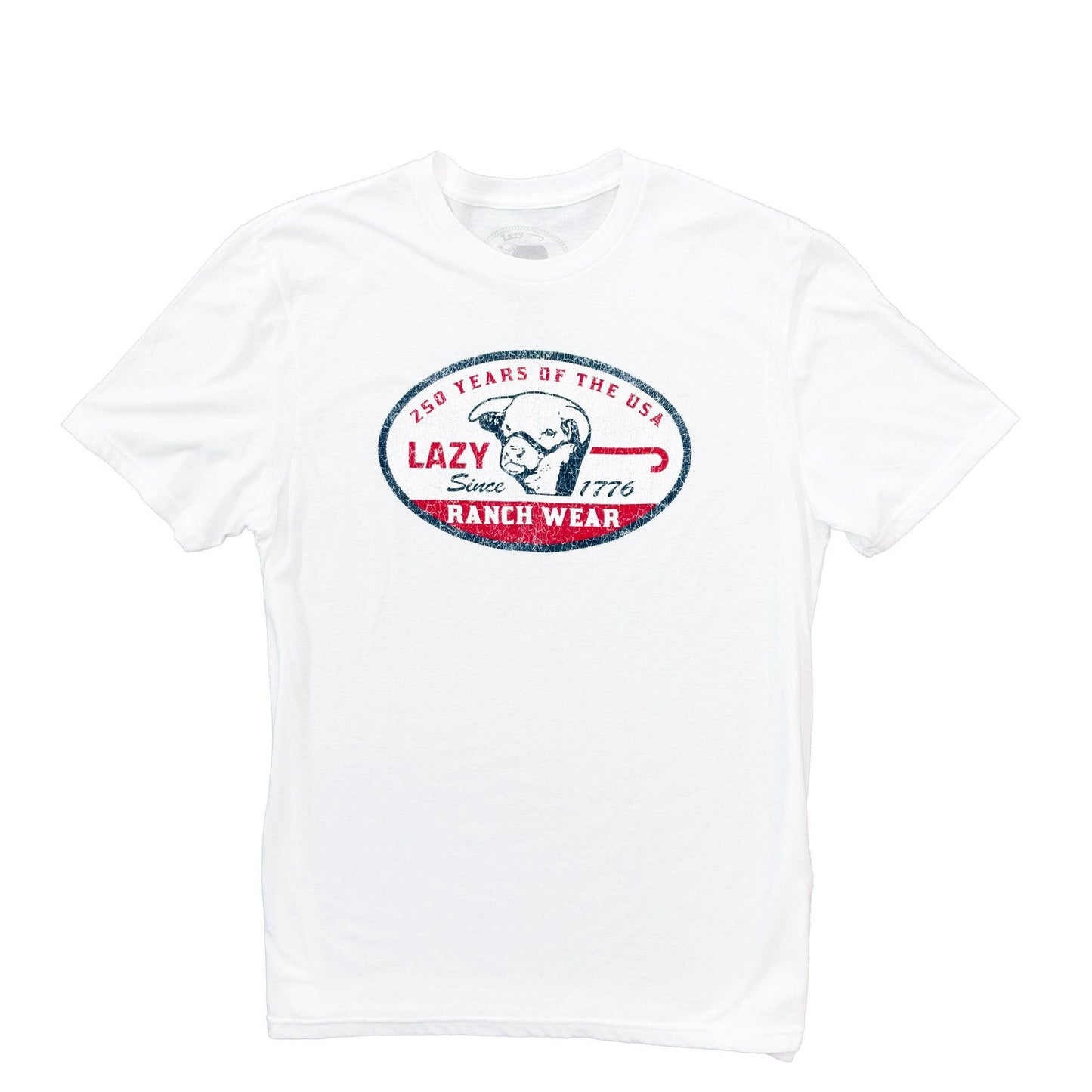 Lazy J Ranch 1776 Short Sleeve T-Shirt - White-