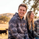 Lazy J Ranch Aztec Long Sleeve Hoodie - Charcoal Grey-