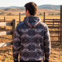 Lazy J Ranch Aztec Long Sleeve Hoodie - Charcoal Grey-