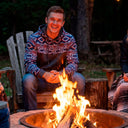 Lazy J Ranch Aztec Long Sleeve Hoodie - Grey-