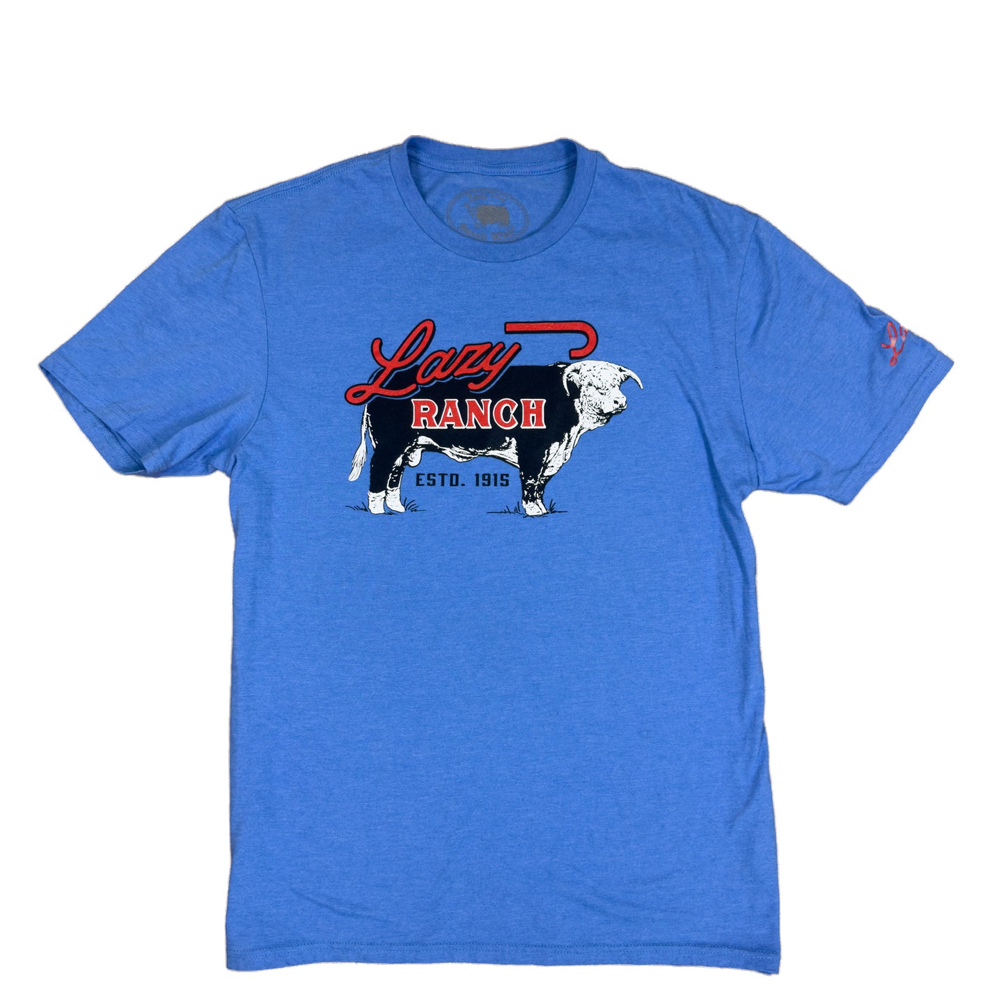 Lazy J Ranch Beefmaker Short Sleeve T-Shirt - Blue-