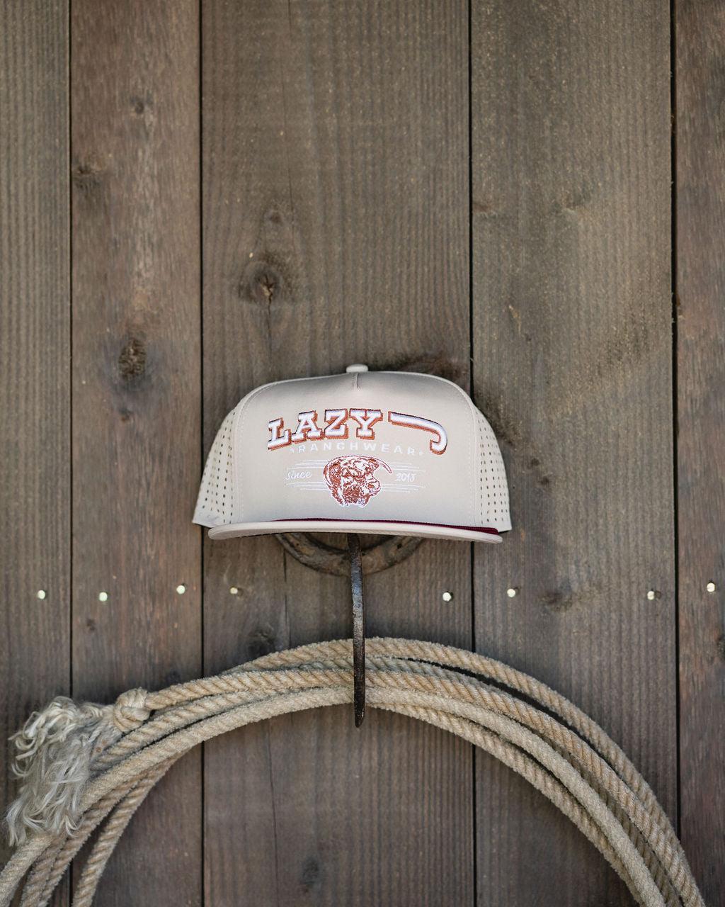Lazy J Ranch Beige Iconic Breed Western Performance Rope Trucker Hat-