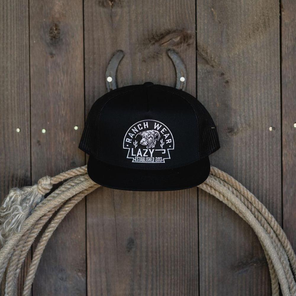 Lazy J Ranch Black Arrowhead Classic Five Panel Trucker Hat-