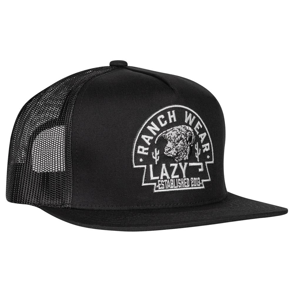 Lazy J Ranch Black Arrowhead Classic Five Panel Trucker Hat-Lazy J Ranch Wear