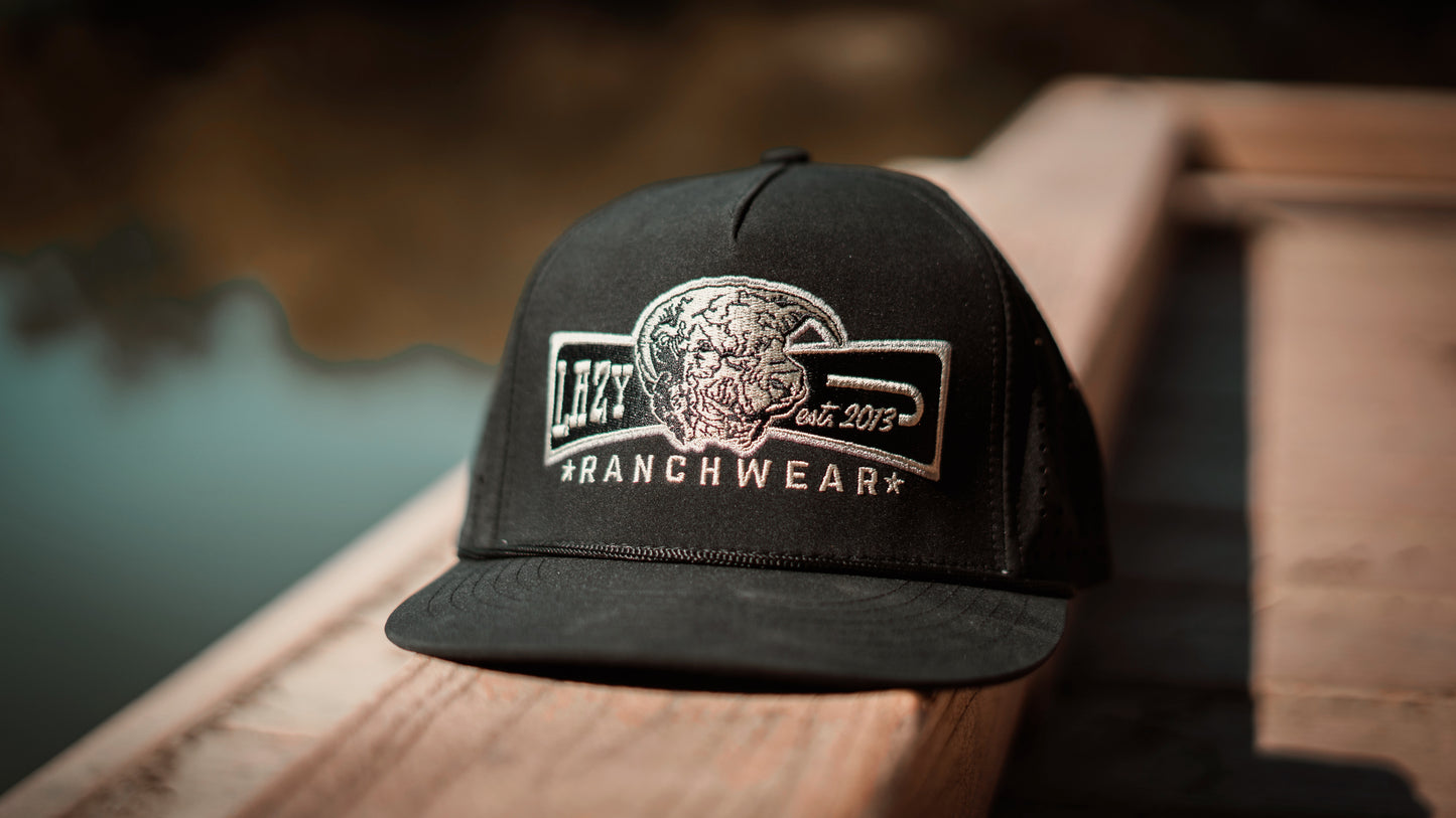 Lazy J Ranch Black Diamond Banner Performance Rope Trucker Hat-