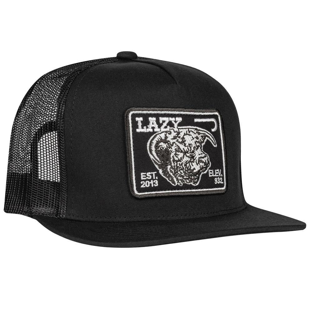 Lazy J Ranch Black Elevation Classic Five Panel Trucker Hat-BLKBLK4ELEV