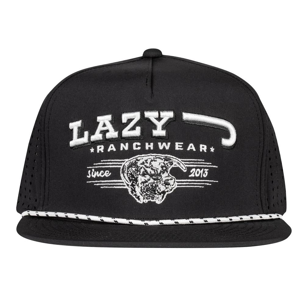 
                  
                    Lazy J Ranch Black Hereford Bull Western Performance Rope Trucker Hat-Lazy J Ranch Wear
                  
                