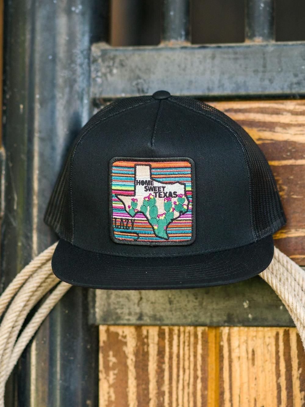 Lazy J Ranch Black Home Sweet Texas Classic Five Panel Trucker Hat-