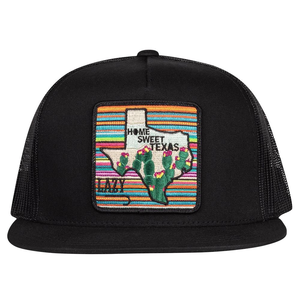 Lazy J Ranch Black Home Sweet Texas Classic Five Panel Trucker Hat-Lazy J Ranch Wear