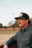 Lazy J Ranch Black Iron Horn Classic Rope Trucker Hat-