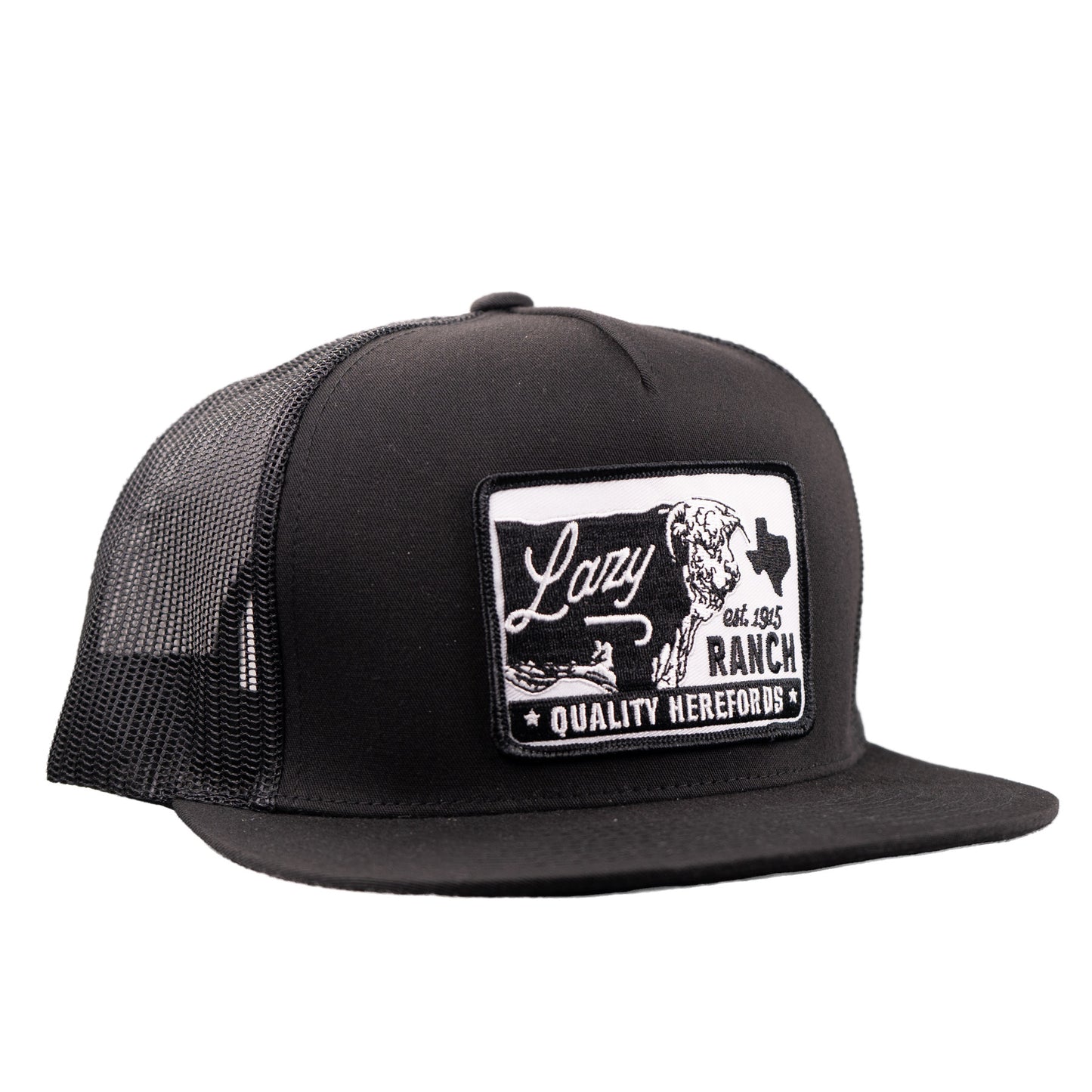 Lazy J Ranch Black Legado Classic Five Panel Trucker Hat-