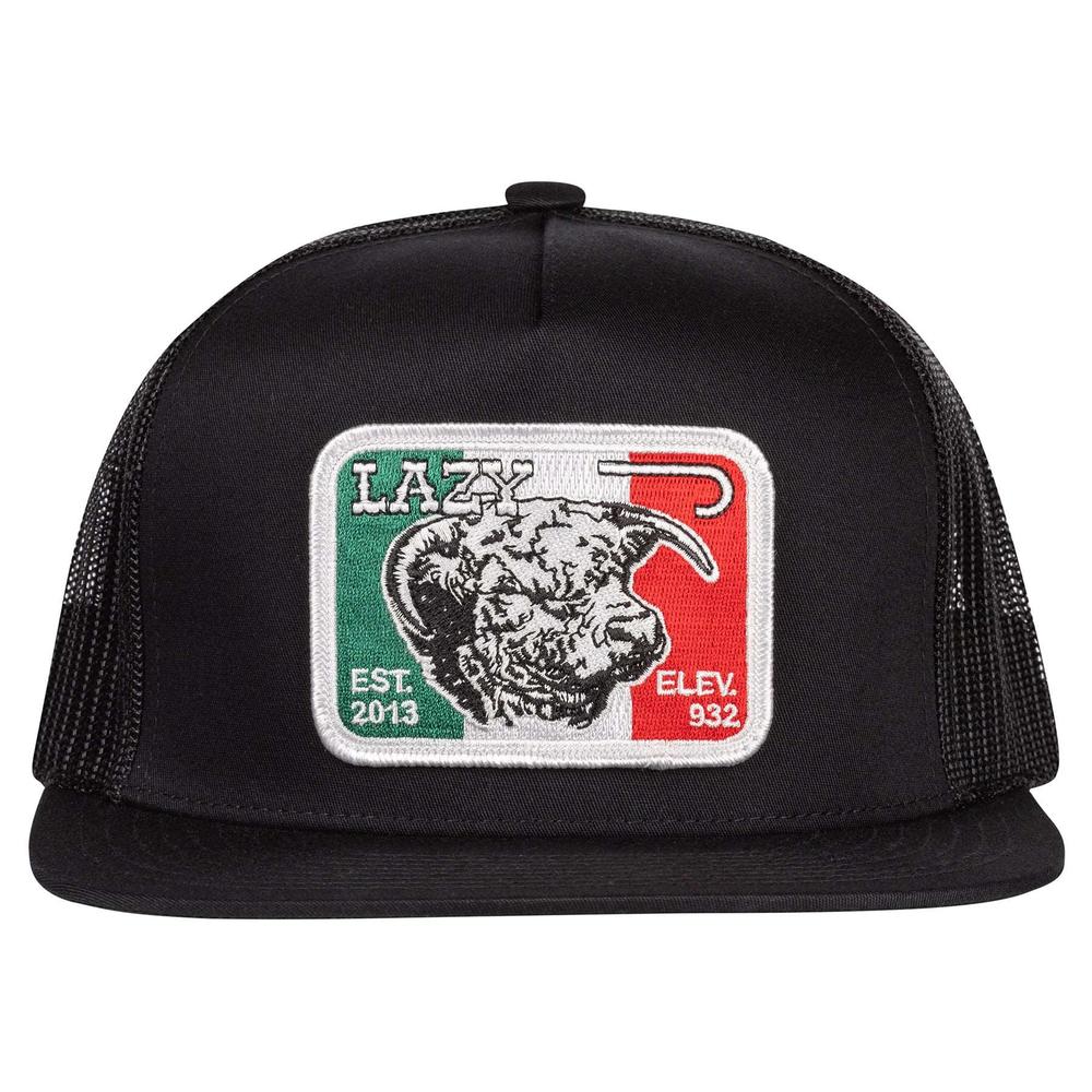 Lazy J Ranch Black Mexico Elevation Classic Five Panel Trucker Hat-Lazy J Ranch Wear