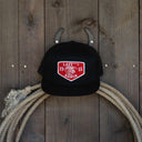Lazy J Ranch Black Red Ranch Classic Five Panel Trucker Hat-