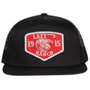 Lazy J Ranch Black Red Ranch Classic Five Panel Trucker Hat-