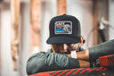Lazy J Ranch Black Sunset Retro Classic Five Panel Trucker Hat-