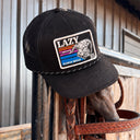 Lazy J Ranch Black Sunset Retro Mid Profile Rope Trucker Hat