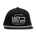 Lazy J Ranch Black Untroubled Classic Rope Trucker Hat-