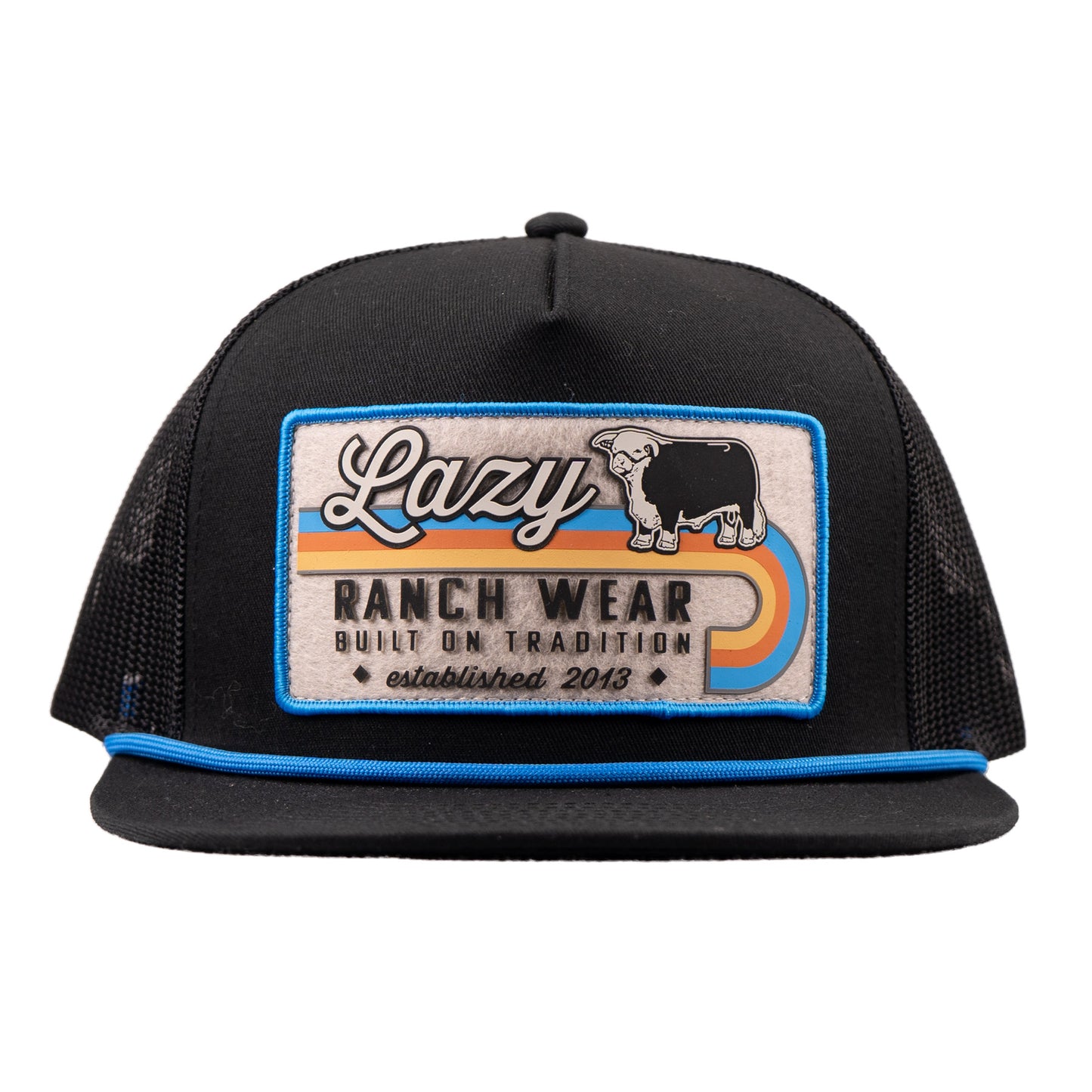 Lazy J Ranch Black Van Horn Classic Rope Trucker Hat-Lazy J Ranch Wear