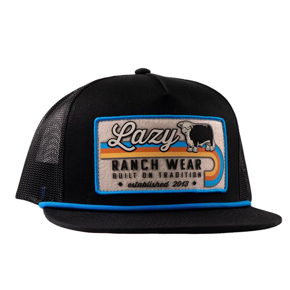 Lazy J Ranch Black Van Horn Classic Rope Trucker Hat-Lazy J Ranch Wear