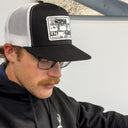 Lazy J Ranch Black & White Bull Trap Classic Five Panel Trucker Hat
