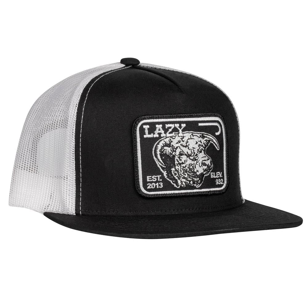 Lazy J Ranch Black & White Elevation Classic Five Panel Trucker Hat-Lazy J Ranch Wear