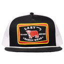 Lazy J Ranch Black & White Feed Wagon Classic Rope Trucker Hat-