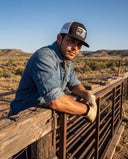 Lazy J Ranch Black & White Legado Classic Five Panel Trucker Hat-