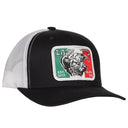 Lazy J Ranch Black & White Mexico Elevation Mid Profile Trucker Hat-
