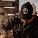 Lazy J Ranch Black & White Performance Breed Classic Five Panel Trucker Hat-