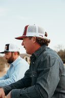 Lazy J Ranch Black & White Presidio Classic Rope Trucker Hat-