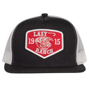 Lazy J Ranch Black & White Red Ranch Classic Five Panel Trucker Hat-