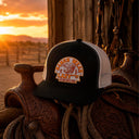 Lazy J Ranch Black & White Rusty Arrowhead Classic Five Panel Trucker Hat-