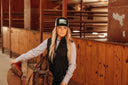 Lazy J Ranch Black & White Shafter Classic Five Panel Trucker Hat-