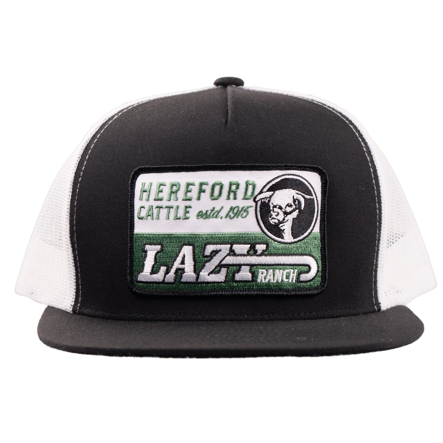 Lazy J Ranch Black & White Shafter Classic Five Panel Trucker Hat-Lazy J Ranch Wear