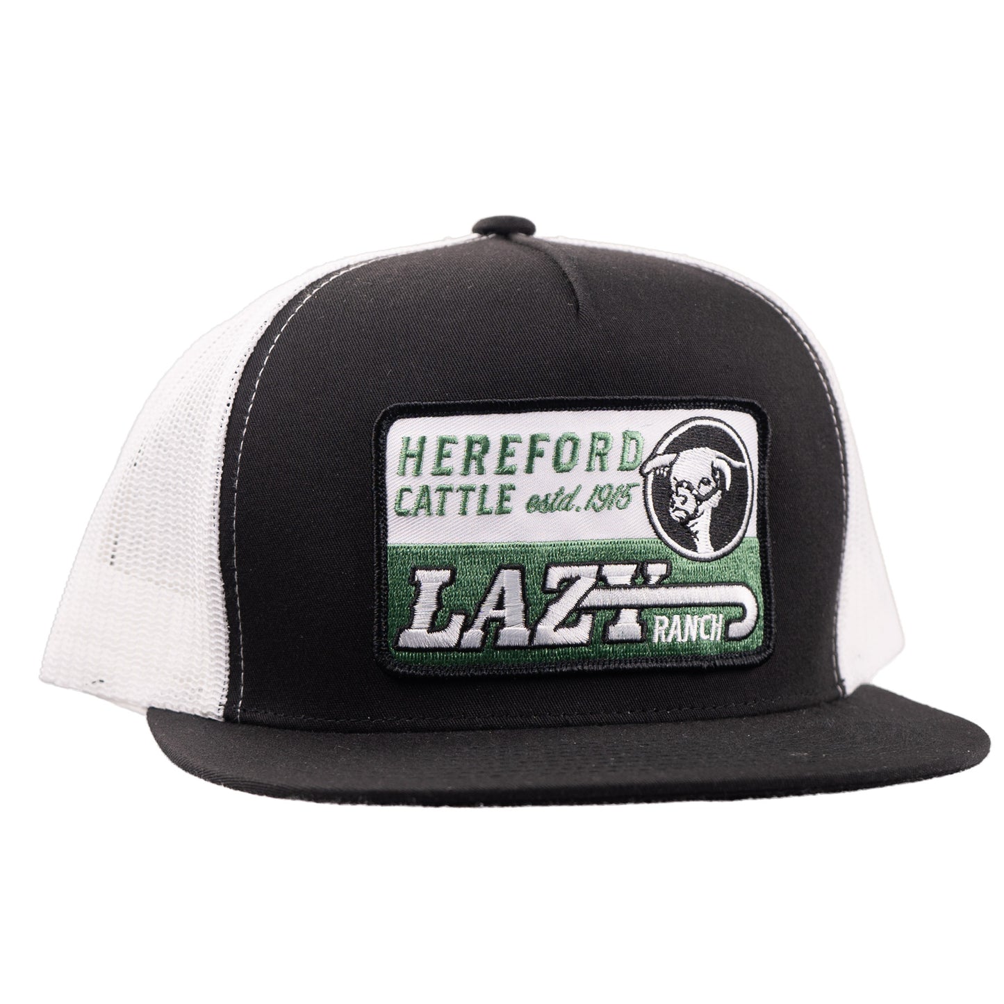 Lazy J Ranch Black & White Shafter Classic Five Panel Trucker Hat-Lazy J Ranch Wear