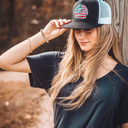 Lazy J Ranch Black & White USA Arrowhead Classic Five Panel Trucker Hat-