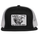 Lazy J Ranch Black & White Willow Cattle Headquarters Classic Five Panel Trucker Hat-