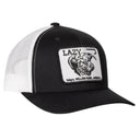 Lazy J Ranch Black & White Willow Cattle Headquarters Mid Profile Trucker Hat-