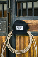Lazy J Ranch Black Willow Cattle Headquarters Classic Five Panel Trucker Hat-