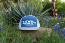 Lazy J Ranch Blue & White Dime Box Classic Rope Trucker Hat-