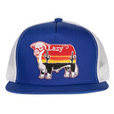 Lazy J Ranch Blue & White Sunrise Bull Classic Five Panel Trucker Hat-