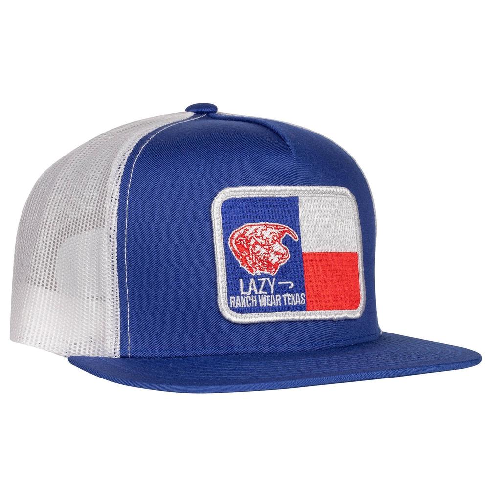 Lazy J Ranch Blue & White Texas Elevation Classic Five Panel Trucker Hat-Lazy J Ranch Wear