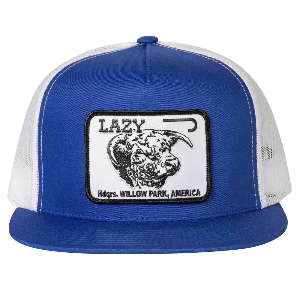
                  
                    Lazy J Ranch Blue & White Willow Cattle Headquarters Classic Five Panel Trucker Hat-Lazy J Ranch Wear
                  
                