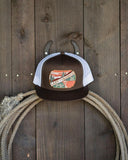 Lazy J Ranch Brown & White Desert Show Time Classic Five Panel Trucker Hat-