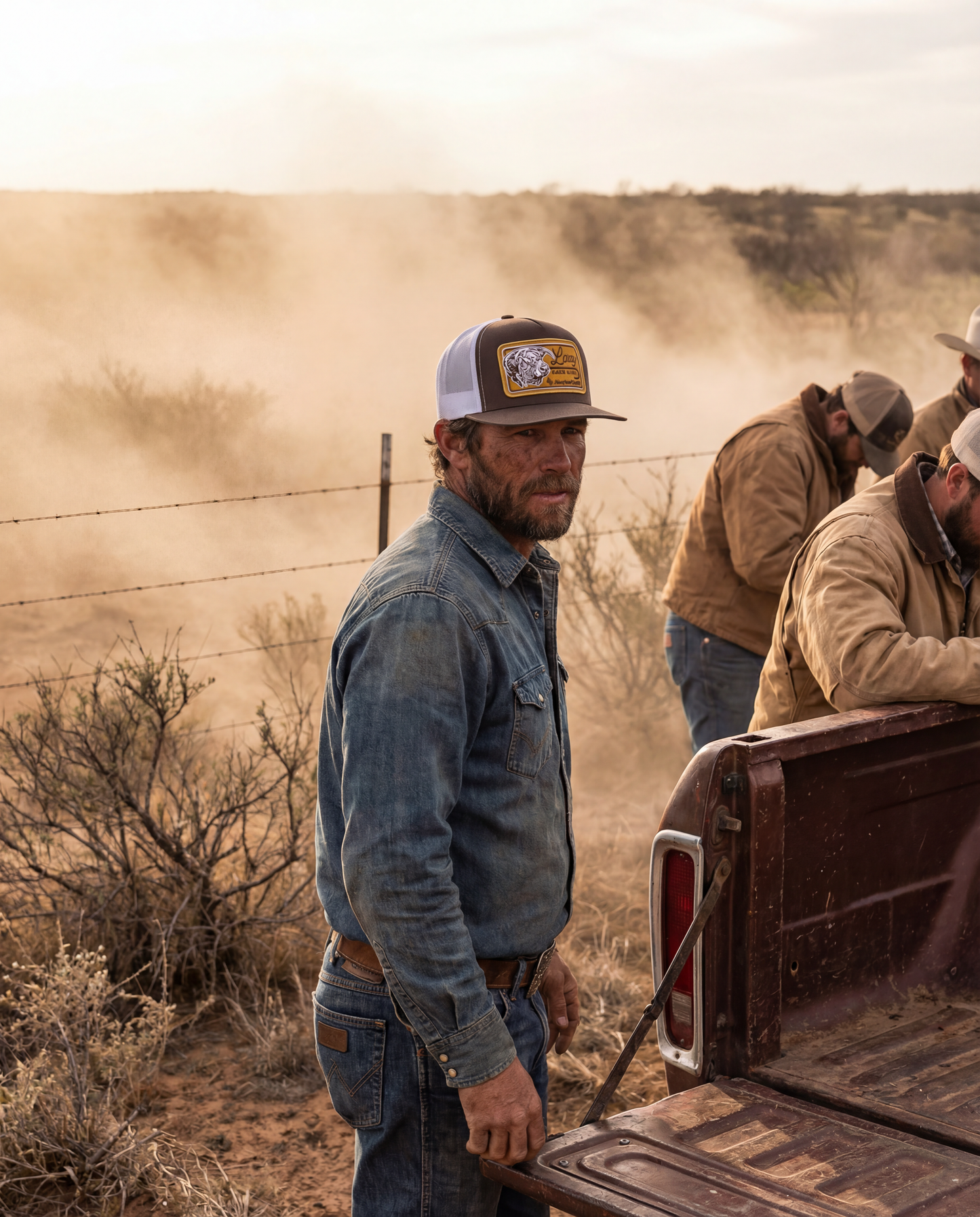 Lazy J Ranch Brown & White Dust Storm Classic Five Panel Trucker Hat-Lazy J Ranch Wear